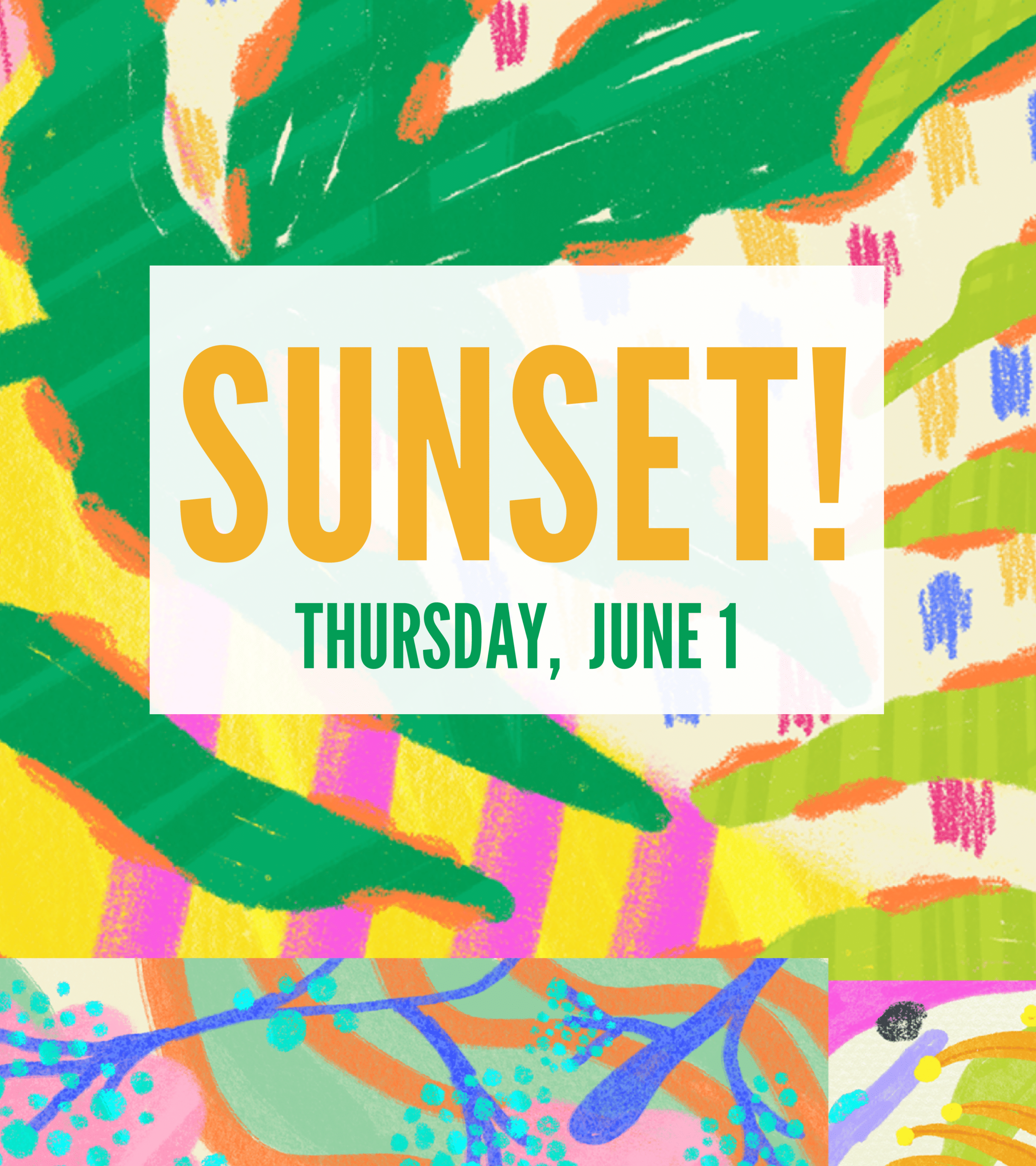 SUNSET! Thursday, June 1, 2023